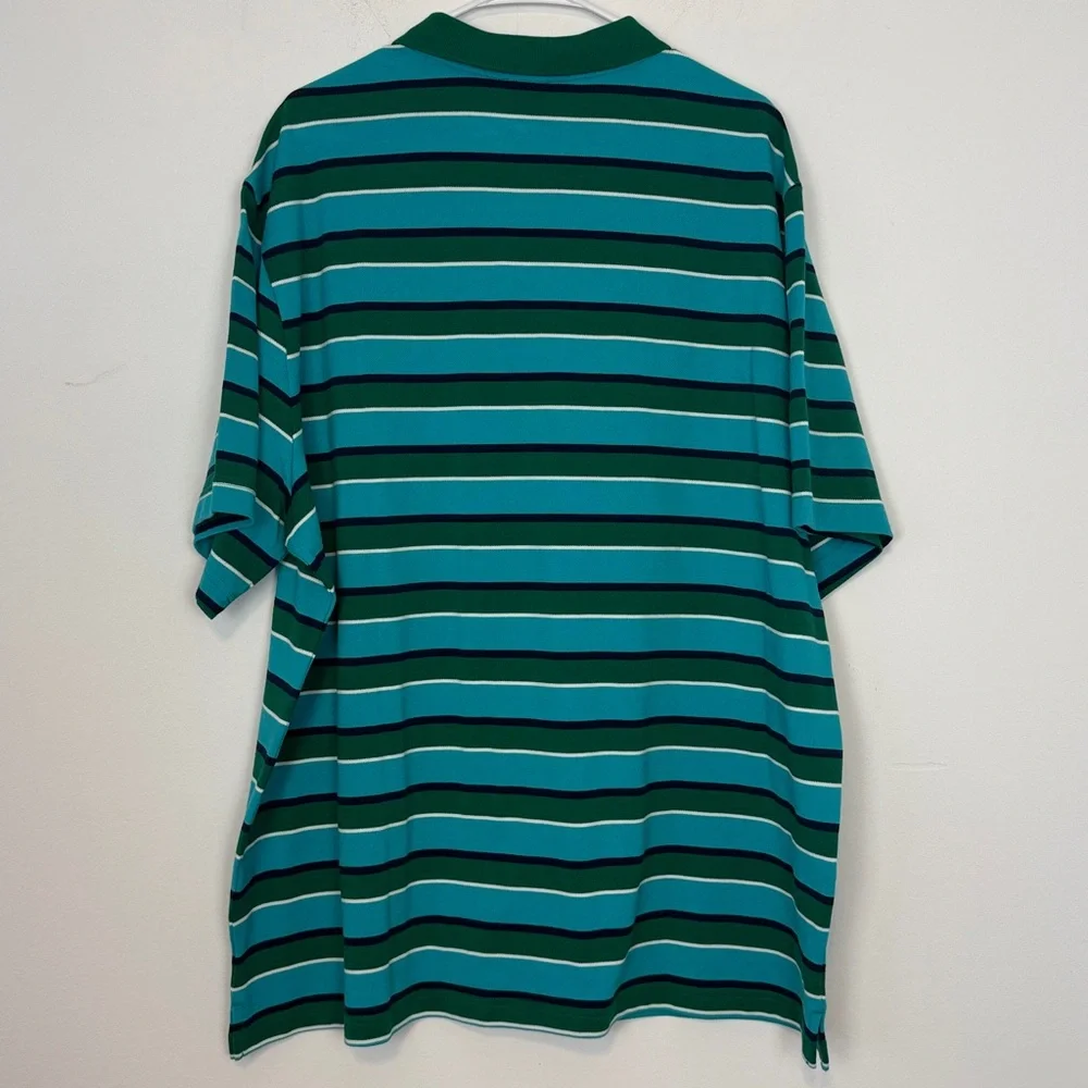 Nike Men's Club Striped Polo Shirt. Size XXL. Green and Blue Stripes. NWOT.